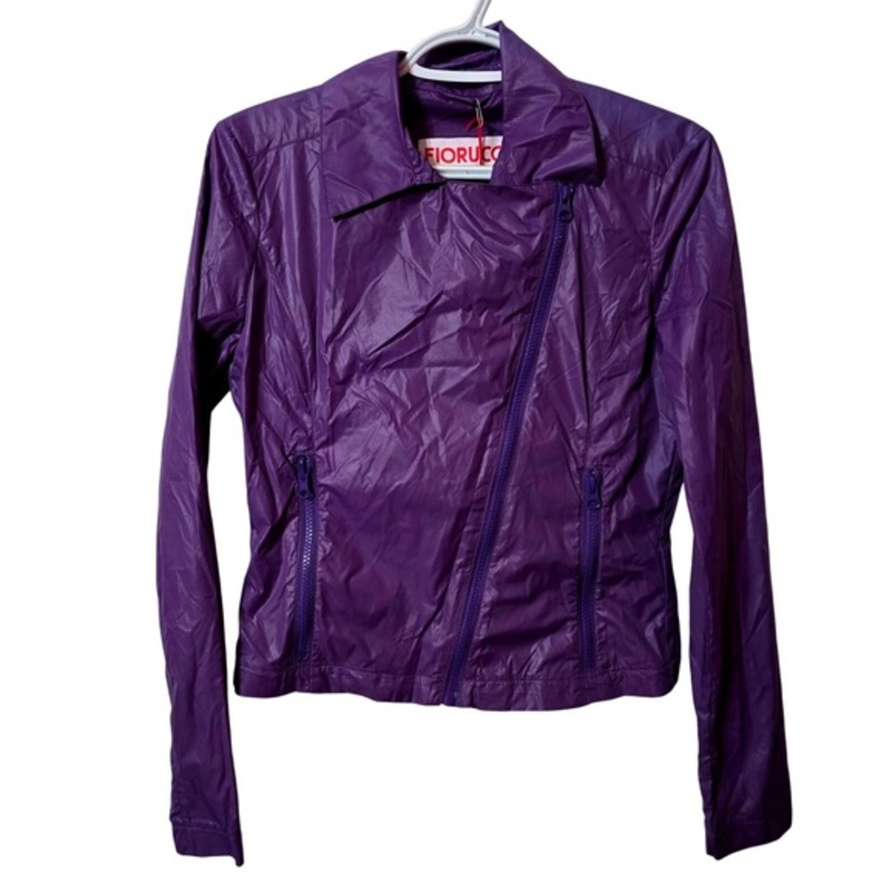FIORUCCI Biker Jacket Cropped Gorpcore Rain Coat Lightweight size 40 or US 6